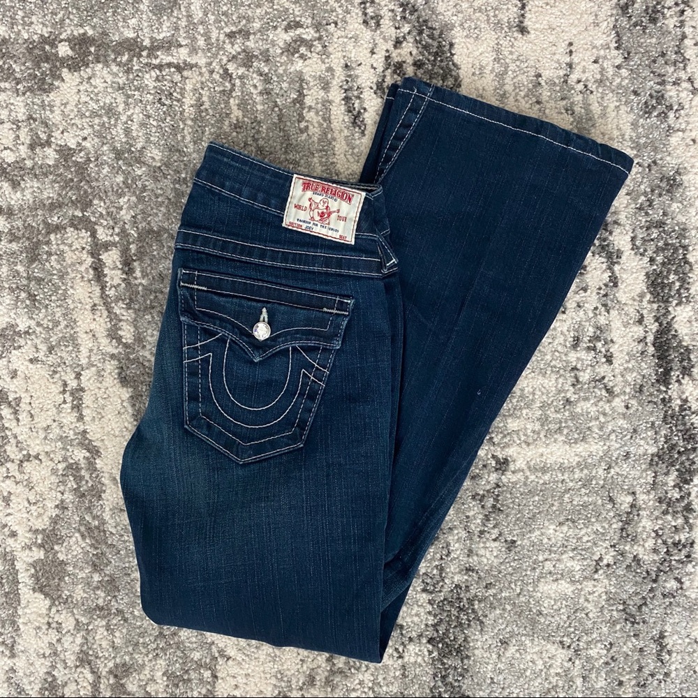 True Religion || dark wash bootcut jeans